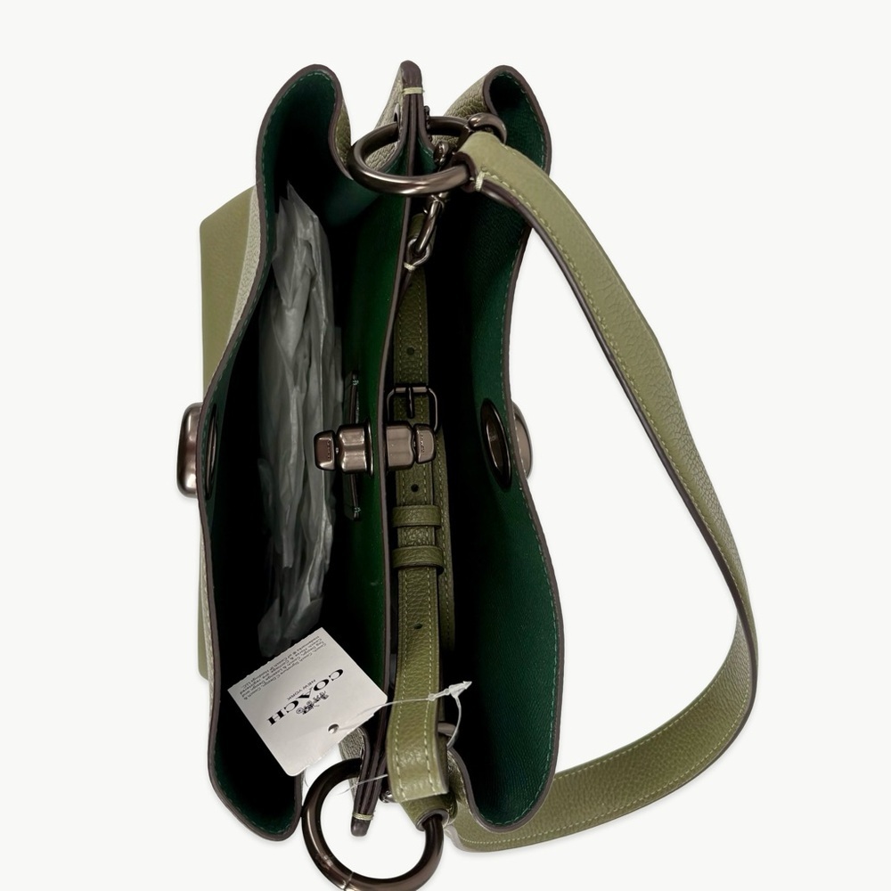 Coach Charlie Bucket 21 Crossbody Pebbled Leather Light Fern Green New Classic - Picture 7 of 15